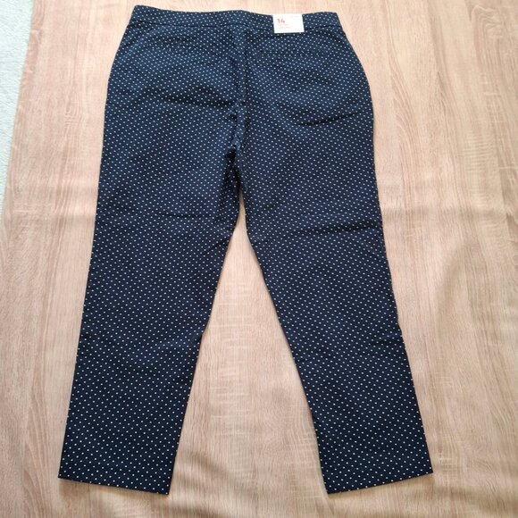 Polka Dot Midrise Slim Chino Sz 14 Comfy Stretch Cotton New W Tags Joe Fresh - Picture 6 of 13